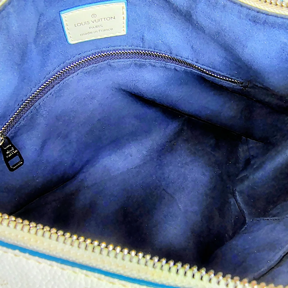 Louis Vuitton Cream With Blue Detailing  Monogram Shoulder Bag - Picture 2 of 11